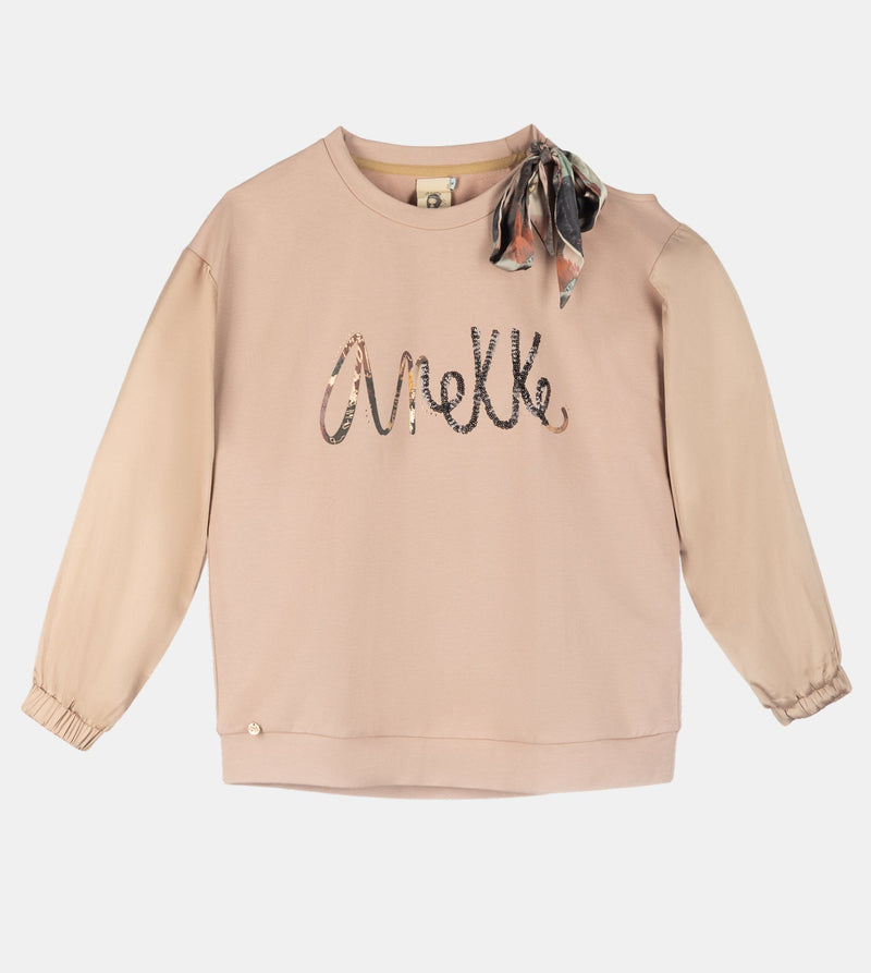 Beige cut-out sweatshirt