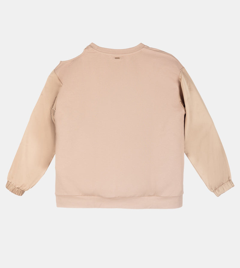 Beige cut-out sweatshirt