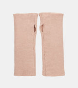 Beige knitted gloves