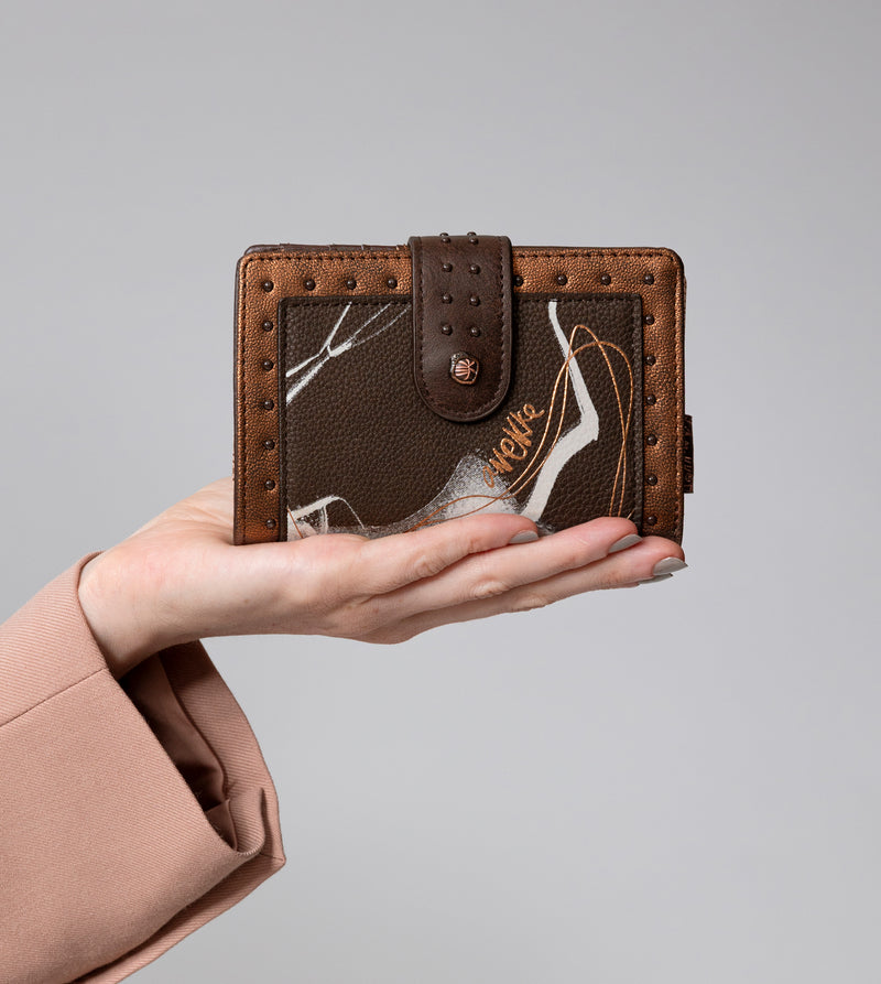 Nature Shodō brown flexible RFID wallet
