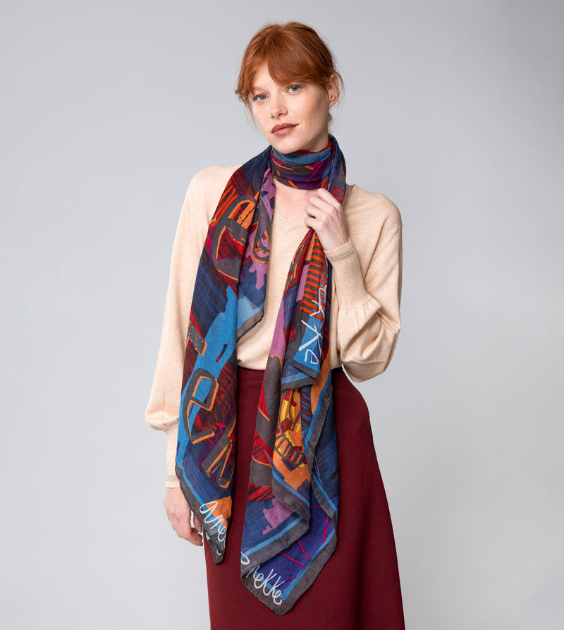 Contemporary blue scarf