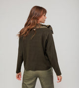 Green quilted jacket