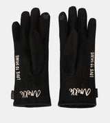 Black fleece-lined gloves