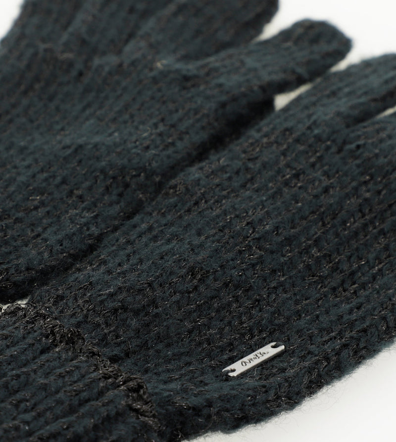 Black logomania gloves