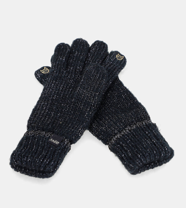 Navy blue logomania gloves.