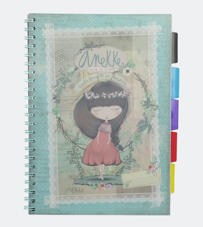 A4 notebook striped with dividers - Anekke Nature