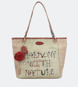 Nature raffia shopping bag