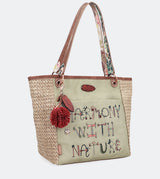 Nature raffia shopping bag