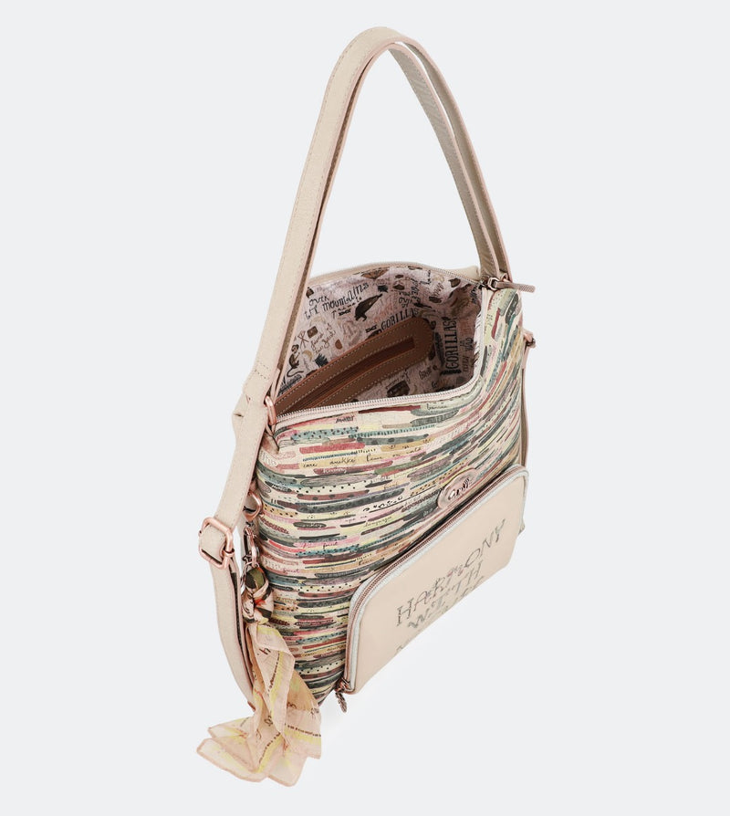 Jungle hobo bag that can be converted into a backpack