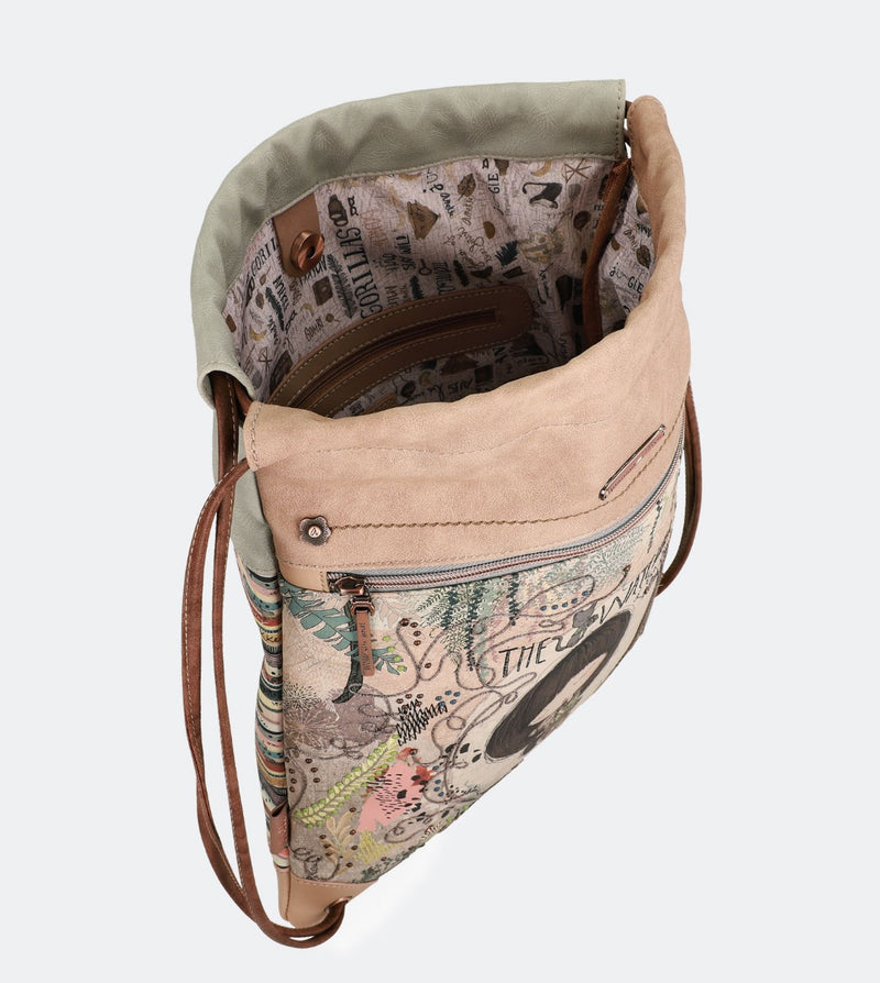 Jungle drawstring cinch bag