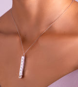 Constellation pendant with a message in silver and rose gold and an adjustable chain