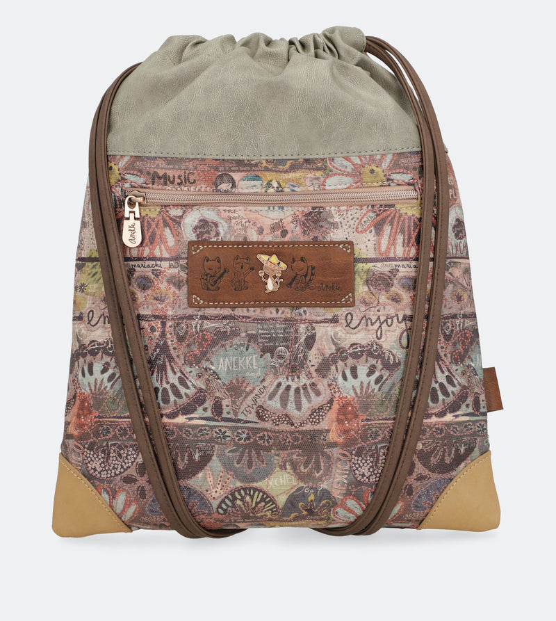 Ixchel Drawstring backpack with a zip