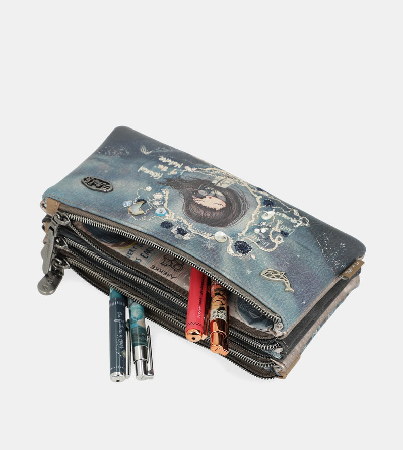 Lovely Iceland triple compartment pencil case