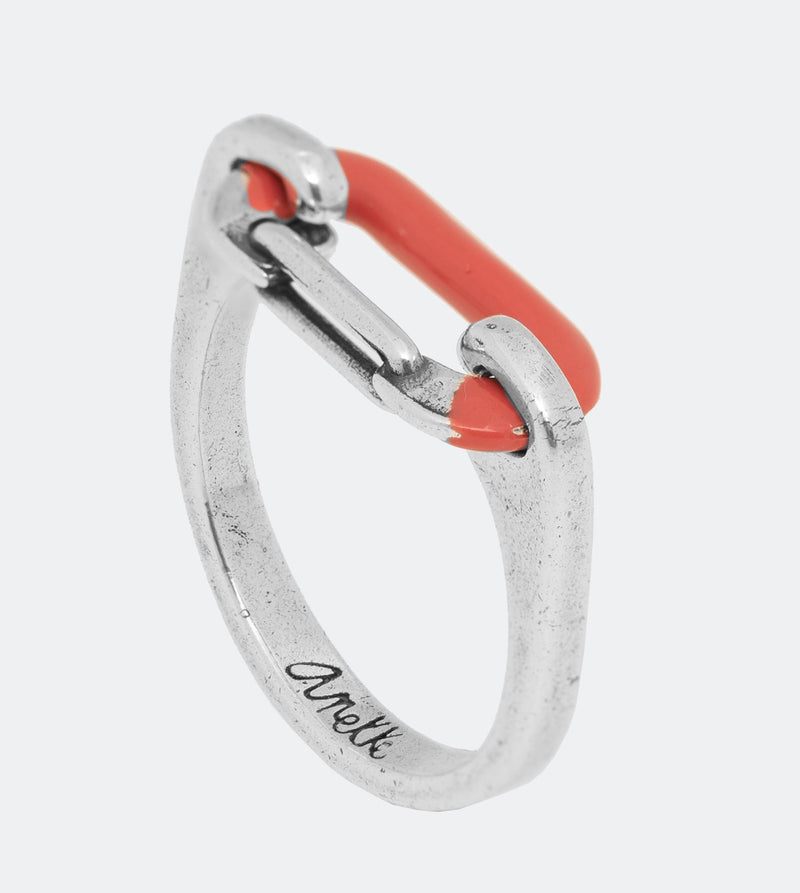 Silver plated carabiner ring