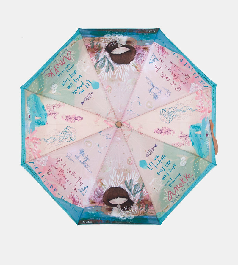 Mediterranean manual folding umbrella