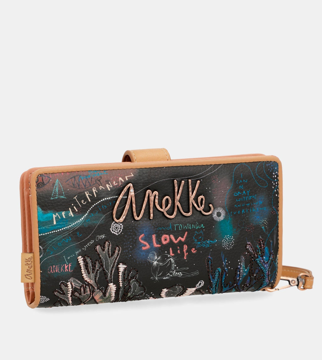 Coral black Large wallet Anekke