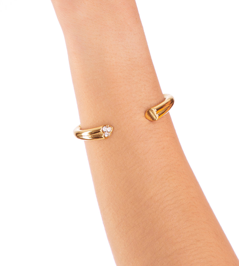 Gold plated open heart bracelet