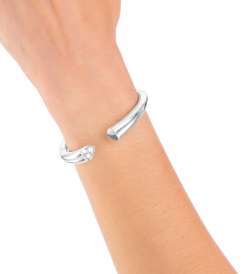 Silver plated open heart bracelet