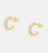 Gold plated hoops with rhinestones