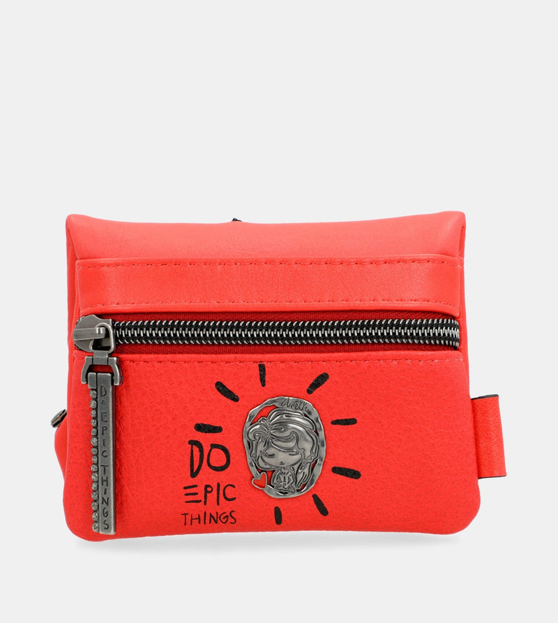 Energy red flap wallet