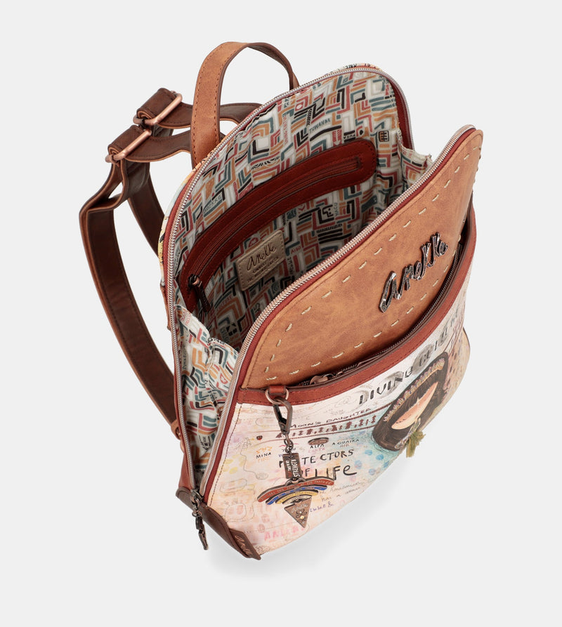 Menire ethnic print backpack for strollers