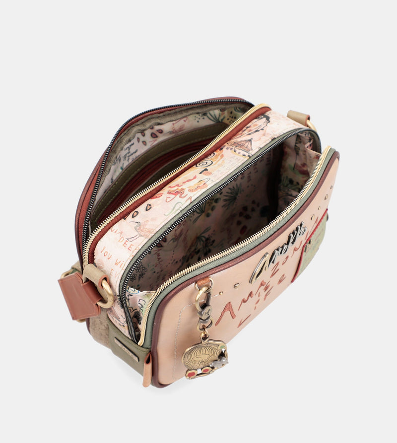 Butterfly crossbody bag with double compartments