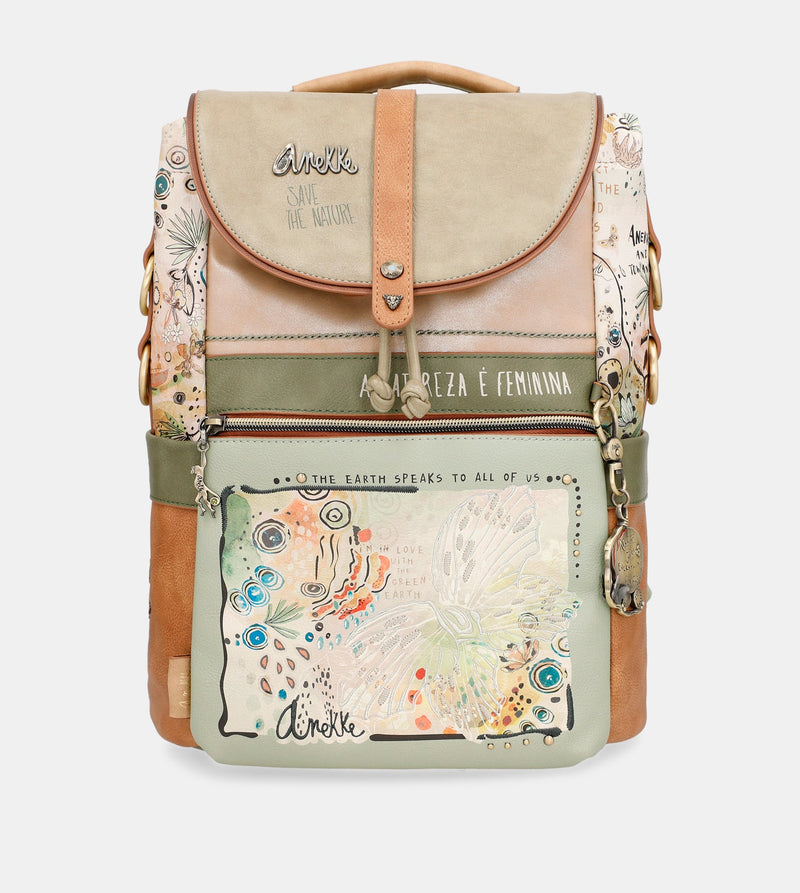 Butterfly backpack with flap