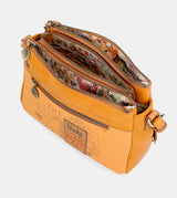 Nature Pachamama ochre crossbody bag with 3 compartments