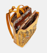 Nature Pachamama ochre backpack with 3 compartments