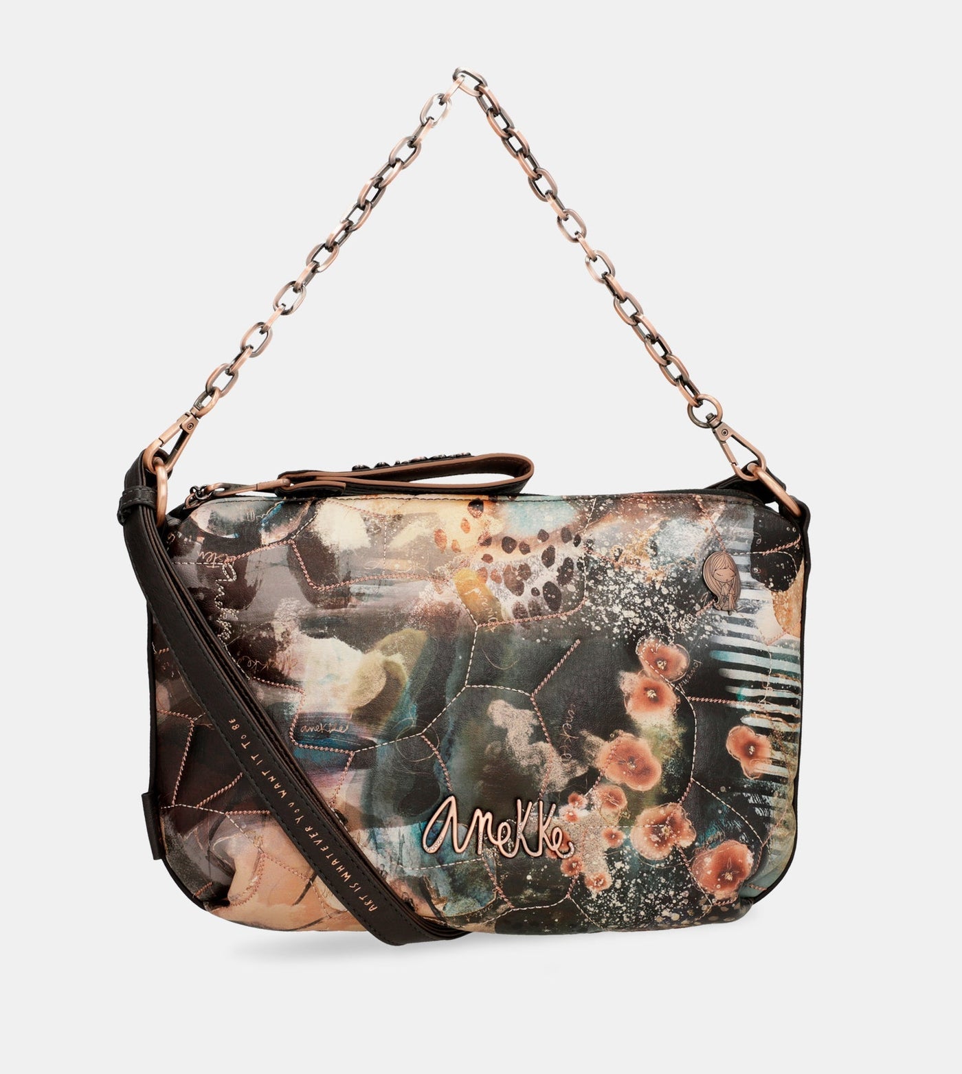 Shōen Padded shoulder bag with metallic handle – Anekke