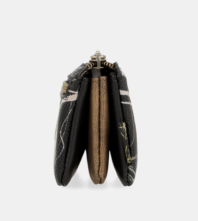 3 compartment purse black Nature Shodō