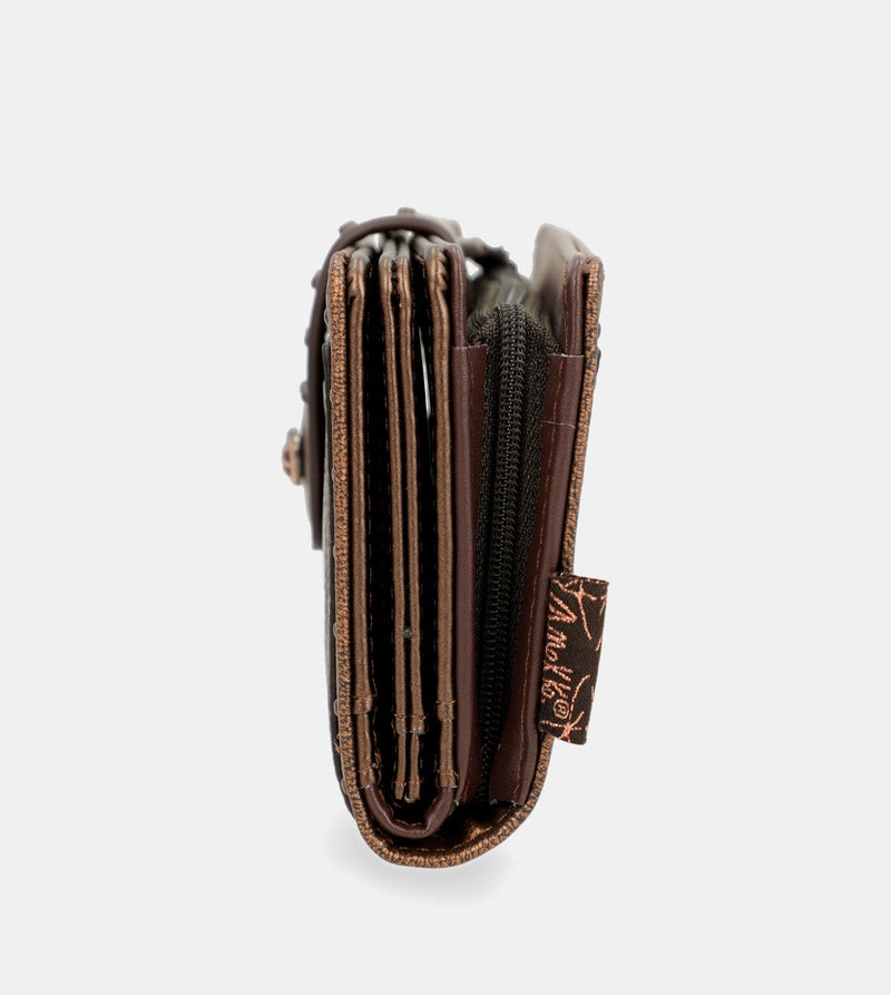 Nature Shodō brown flexible RFID wallet
