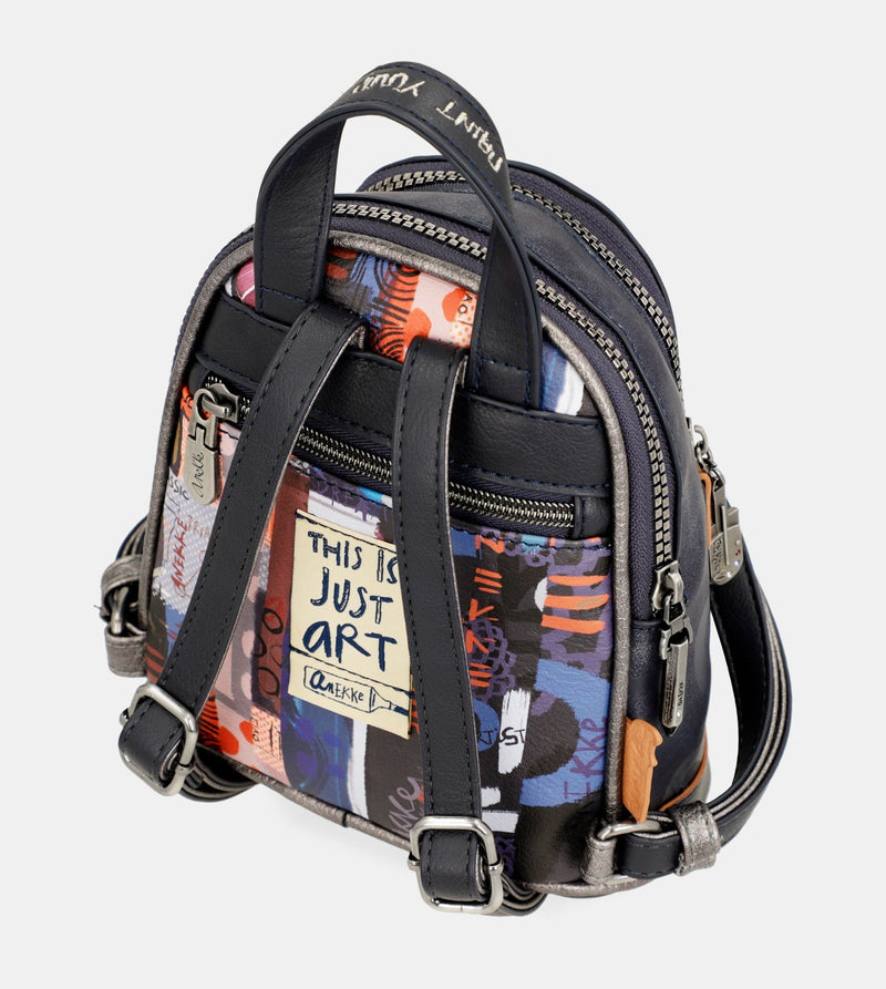 Contemporary two compartment mini backpack Contemporary