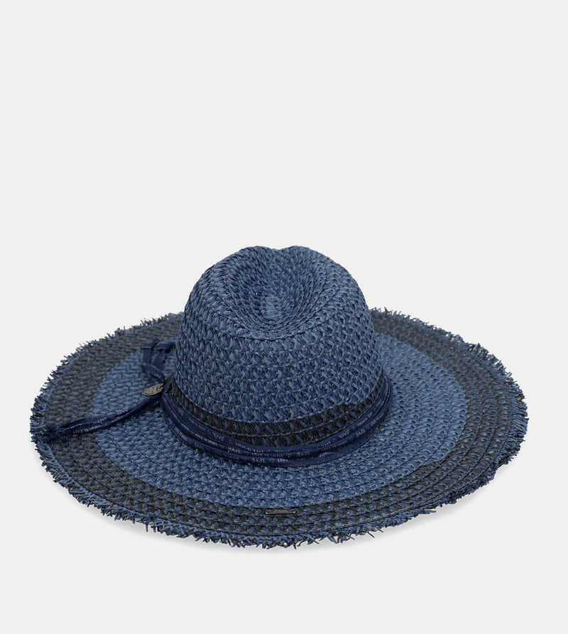 Two-tone raffia hat