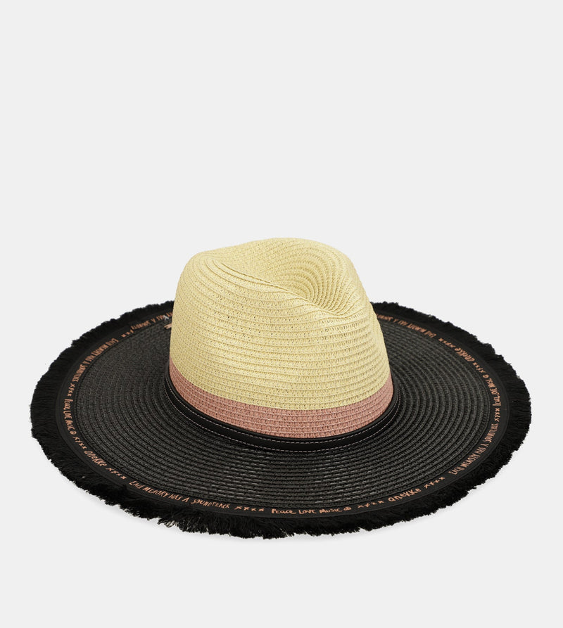 Contrast raffia hat
