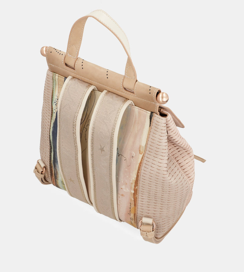 Studio nude backpack with flap
