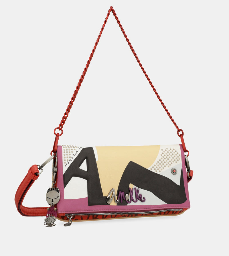 Fashion crossbody bag with metal handle