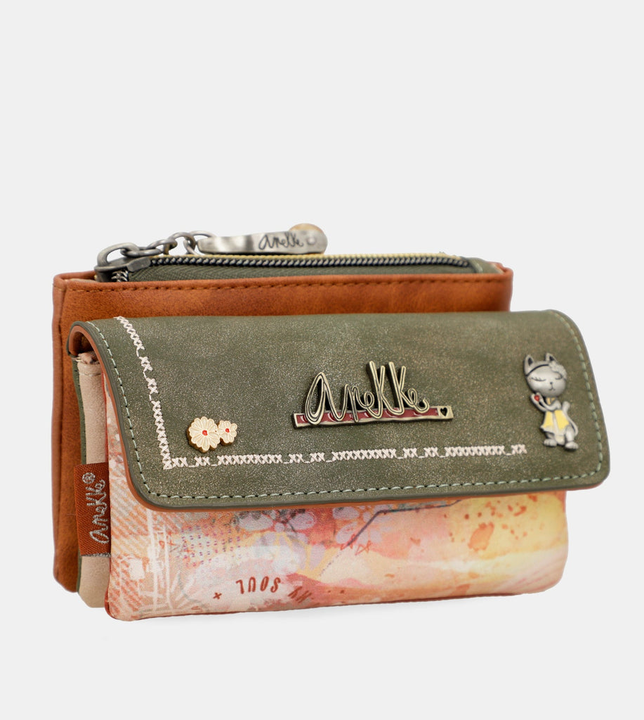 Flowers coin purse with flap