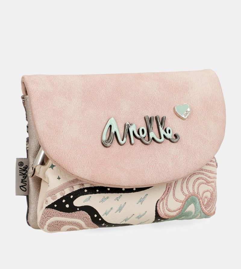 Psicodelic coin purse with flap