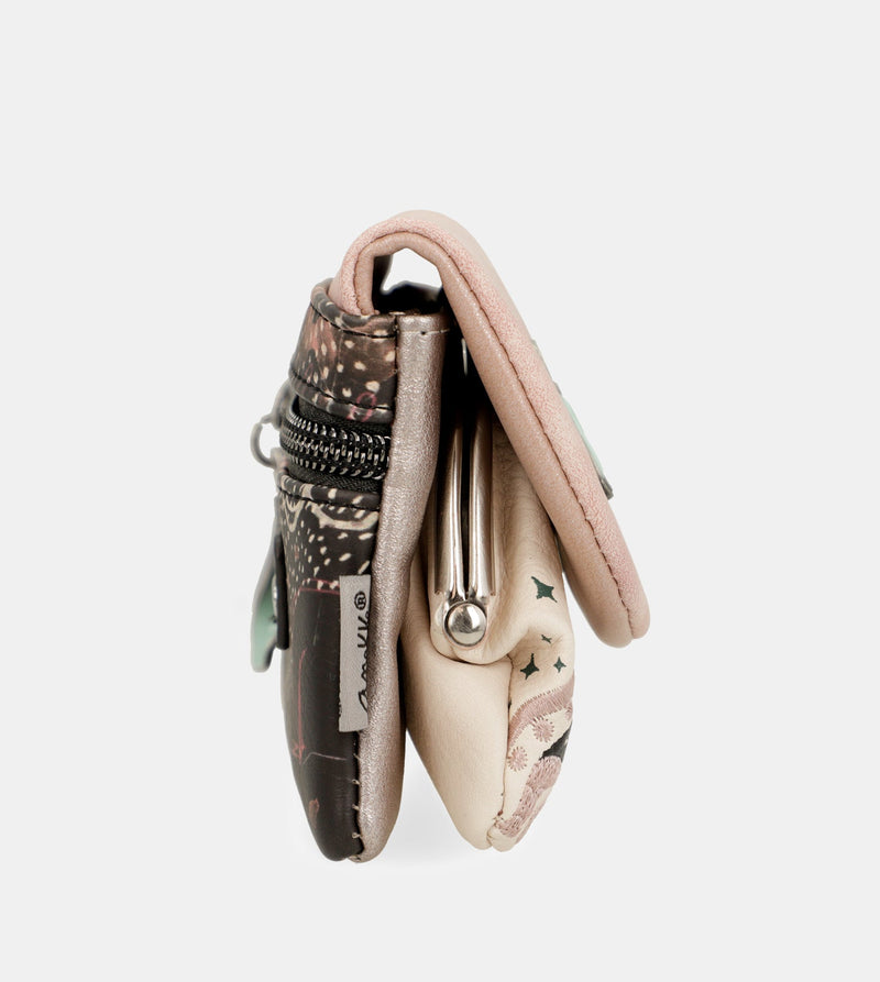 Psicodelic coin purse with flap
