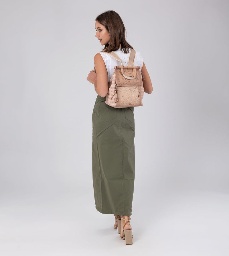 Studio nude backpack with flap