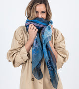 Blue print scarf